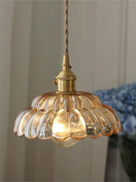 Load image into Gallery viewer, Vintage Clear Petal Glass Pendant Light For Bedroom