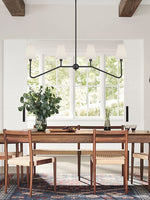 Load image into Gallery viewer, Vintage Iron Multi-head Curved Rod Chandelier