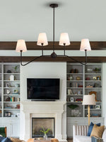 Load image into Gallery viewer, Vintage Iron Multi-head Curved Rod Chandelier