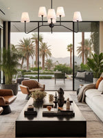 Load image into Gallery viewer, Vintage Iron Multi-head Curved Rod Chandelier