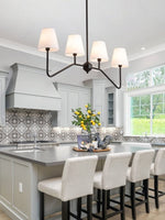 Load image into Gallery viewer, Vintage Iron Multi-head Curved Rod Chandelier