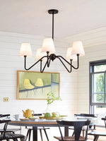 Load image into Gallery viewer, Vintage Iron Multi-head Curved Rod Chandelier
