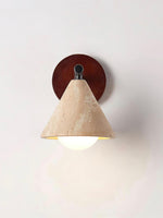 Load image into Gallery viewer, Wabi-Sabi Style Travertine Cone Shade Wall Light