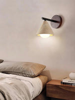 Load image into Gallery viewer, Wabi-Sabi Style Travertine Cone Shade Wall Light