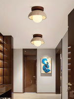 Load image into Gallery viewer, Wabi-Sabi Style Travertine Dome Ceiling Light for Living Room