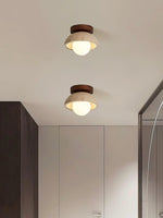 Load image into Gallery viewer, Wabi-Sabi Style Travertine Dome Ceiling Light for Living Room