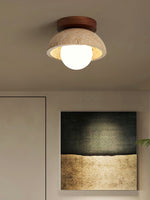 Load image into Gallery viewer, Wabi-Sabi Style Travertine Dome Ceiling Light for Living Room