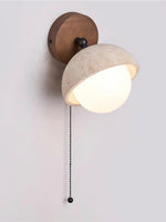 Cargar imagen en el visor de la Galería, Lámpara de pared de media esfera de travertino estilo Wabi-Sabi