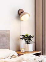 Cargar imagen en el visor de la Galería, Lámpara de pared de media esfera de travertino estilo Wabi-Sabi