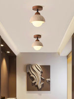 Load image into Gallery viewer, Wabi-Sabi Travertine Dome Ceiling Light