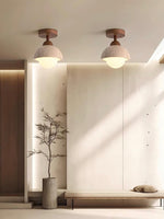 Load image into Gallery viewer, Wabi-Sabi Travertine Dome Ceiling Light