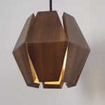 Cargar imagen en el visor de la Galería, Faceted Walnut and Brass Plug-In Wall Lamp product view 16