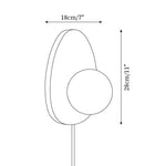 Bild in Gallery-Viewer laden, Oval Walnut and Frosted Glass Plug-In Wall Lamp dimension drawing 5