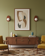 Bild in Gallery-Viewer laden, Oval Walnut and Frosted Glass Plug-In Wall Lamp product view 11