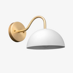 Cargar imagen en el visor de la Galería, Aplique de pared industrial de metal Curva - Brazo curvo de latón - Luminaria de cúpula martillada