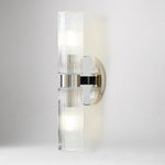 Load image into Gallery viewer, Rivora Ribbed Glass Tube Double Wall Lamp – Contemporary Wall Lighting for Entryway