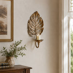 Cargar imagen en el visor de la Galería, Vintage Leaf Wall Candle Sconce