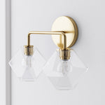 Load image into Gallery viewer, Talvior Faceted Glass Wall Sconce – Modern Style Bathroom or Hallway Accent Light
