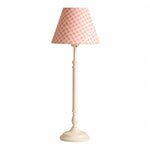 Load image into Gallery viewer, Pink gingham fabric shade French country metal table lamp