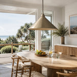 Cargar imagen en el visor de la Galería, Copper pendant light in a bright coastal dining room