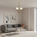 Charger l'image dans la visionneuse de galerie, Lustre sphérique en pierre de luxe moderne Radiara, design sculptural en couches pour salon et hall d'entrée