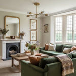 Load image into Gallery viewer, Mobilux Line Mid-Century Gold Sputnik Chandelier – Semi-Flush Geometric Brass Fixture