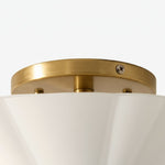 Bild in Gallery-Viewer laden, Mivie Schlanke Aufbaulampe – Vintage geripptes Glas und Champagnerbronze für moderne Wohnzimmer