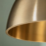 Bild in Gallery-Viewer laden, Warm inner brass finish on dome pendant shade