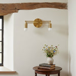 Bild in Gallery-Viewer laden, Mobilux Line Sleek Mehrkopf Badezimmer Wandleuchte – Designer Schminkspiegelwandleuchte mit Glasschirmen