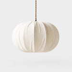 Load image into Gallery viewer, Fabric Globe Pendant Light with Wood Canopy