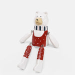 Cargar imagen en el visor de la Galería, Hand-carved wooden christmas polar bear ornament