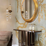 Load image into Gallery viewer, Contemporary Hanging Light - Iron Metal Glass Gold Brown Damp-rated