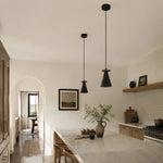 Cargar imagen en el visor de la Galería, Black walnut pendant lights installed above a kitchen island