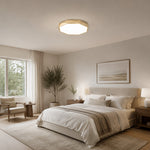 Load image into Gallery viewer, Faceted Gold Geometric LED Flush Mount Ceiling Light