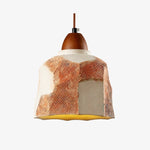 Bild in Gallery-Viewer laden, Single pendant SKU image with microcement-textured shade and solid wood lamp holder