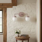 Cargar imagen en el visor de la Galería, Aplique de pared moderno de cristal opalino para tocador – Lámpara de pared de baño de cristal opalino