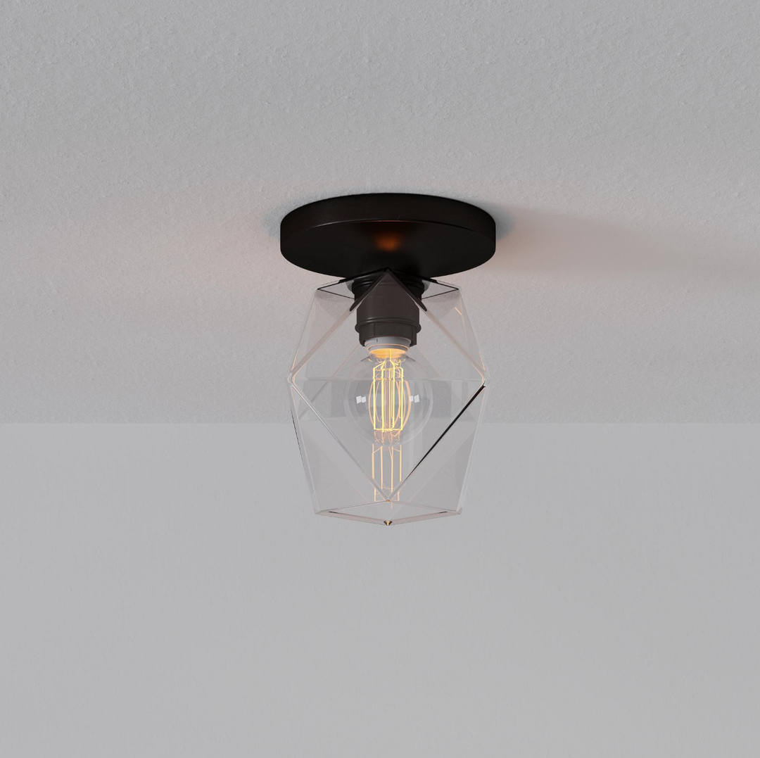 Lámpara de techo de cristal Talvior Geometry - Estilo de montaje empotrado de cristal facetado