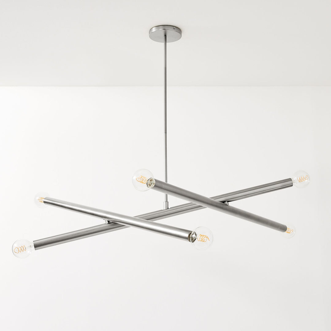 Lustre Borvia Spoutnik à 6 lumières – Style Trace à hauteur réglable