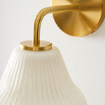 Load image into Gallery viewer, Rivrona Ribbed Glass Wall Sconce - Modern Milk Glass Vanity Light