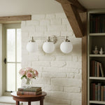 Load image into Gallery viewer, Glorica Glass Modern 3-Light Globe Vanity Wall Light for Bathroom