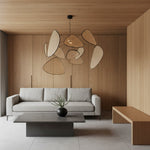 Cargar imagen en el visor de la Galería, Lámpara colgante de ratán tejido moderno Rivana – Lámpara colgante de metal y bambú para cocinas y salones N41