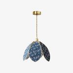 Bild in Gallery-Viewer laden, 9.1 in (23 cm) blue floral petal pendant light
