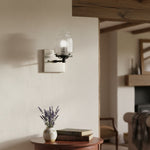 Cargar imagen en el visor de la Galería, Aplique de pared Tierlux Glass Art Deco Globe – Lámpara de metal y cristal para salón o baño