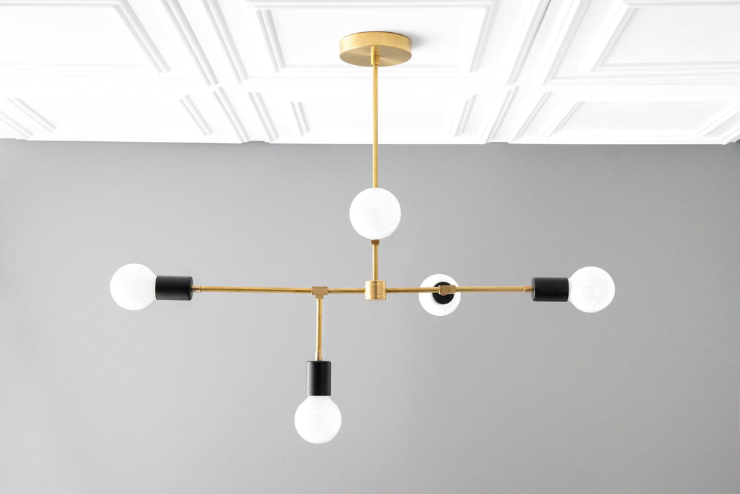 Lustre Mobilux Line 5 lumières - Plafonnier moderne pour salle à manger