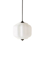 Load image into Gallery viewer, Eloise Vintage Inspired Scalloped Milk Glass Pendant - Modern Accent Light for Kitchen and Bedroom