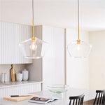 Load image into Gallery viewer, Merin Geometric Glass Chandelier – Modern Architectural Lighting for Dining Room or Foyer