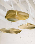 Load image into Gallery viewer, Hammered Brass Suspension Light