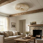 Charger l'image dans la visionneuse de galerie, Plafonnier Rond Ultra-fin Moderne AlbaSphere - Éclairage Contemporain en Albâtre pour Maison