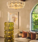 Cargar imagen en el visor de la Galería, Lámpara de araña de discos de cristal de inspiración vintage Verdura para interiores de lujo