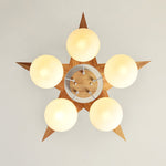 Load image into Gallery viewer, Wooden Star With Glass Chandelier